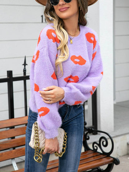 Suéter tipo jersey con cuello redondo de Lips of Love