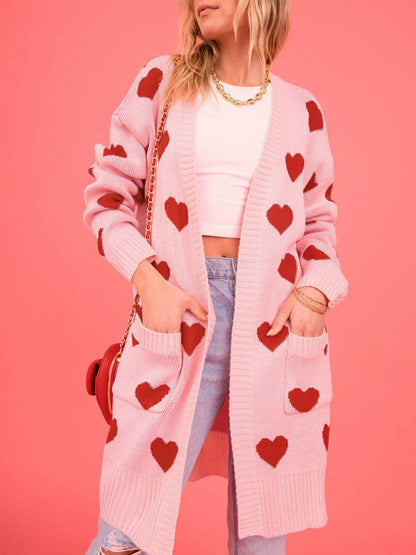 Cárdigan de punto con corazón