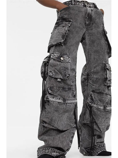Pantalones cargo de mezclilla estilo urbano
