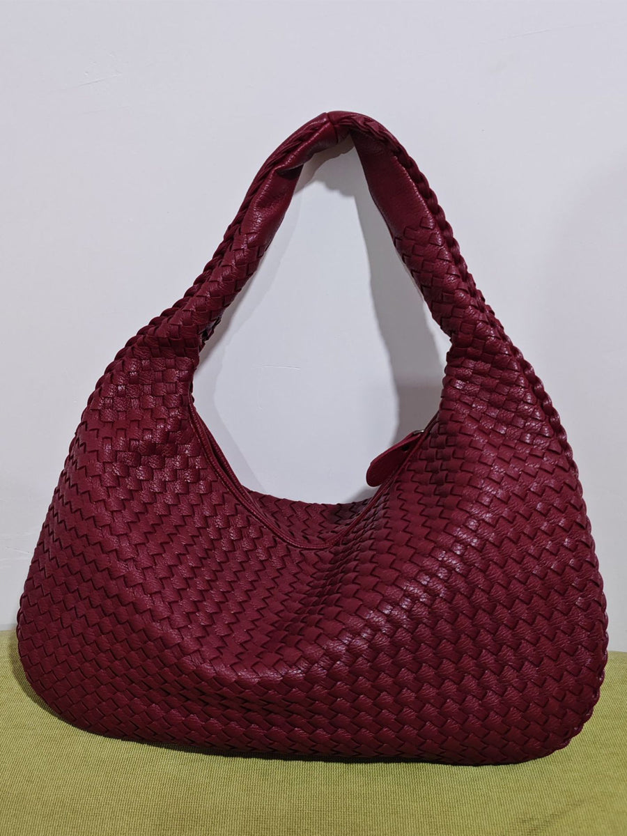 Bolso tejido de cuero de moda para mujer