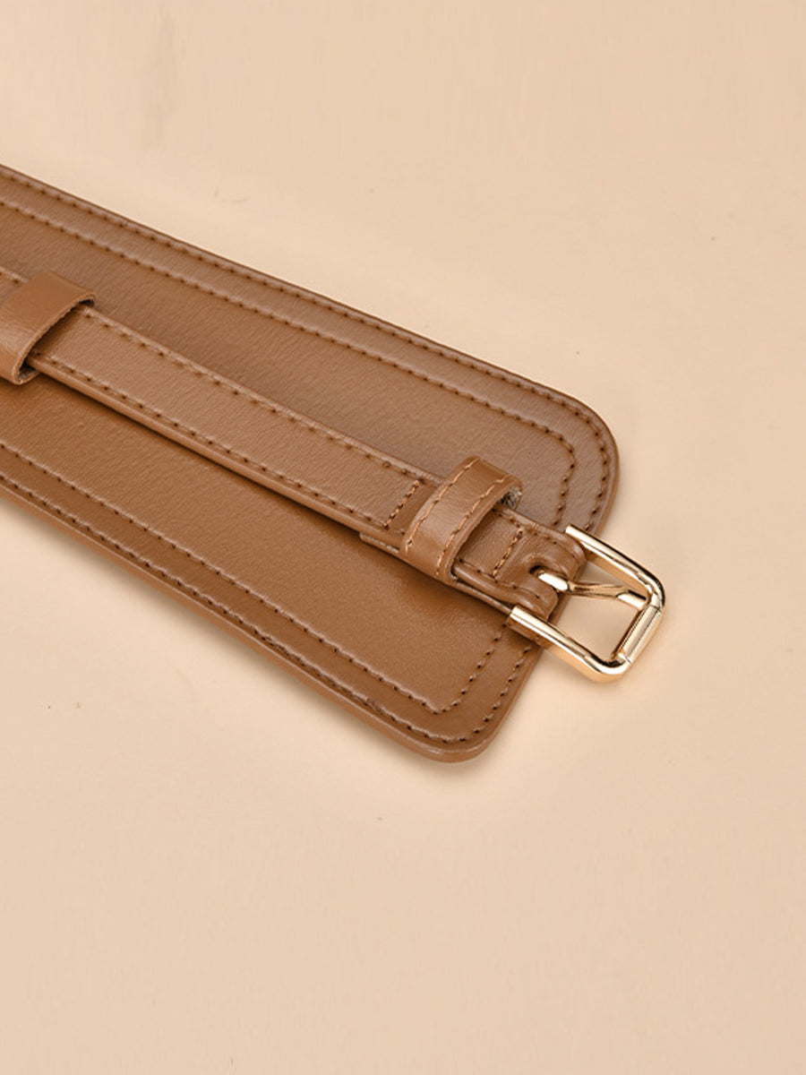 Cinturón ancho de arnés de cuero sintético de moda para mujer