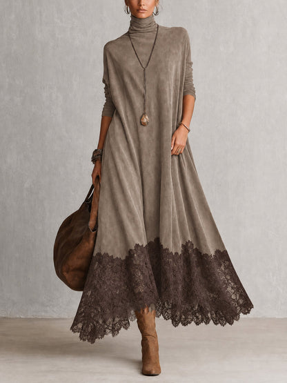Antonella | Vestido largo vintage efecto ante