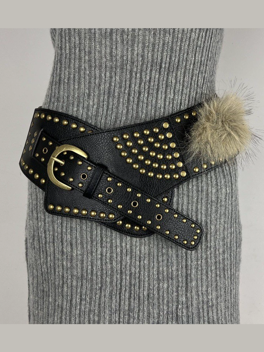 Cinturón de piel para mujer Cinturón retro versátil de cuero sintético