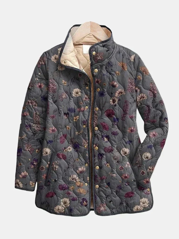 Chaqueta Acolchada Flores Secas