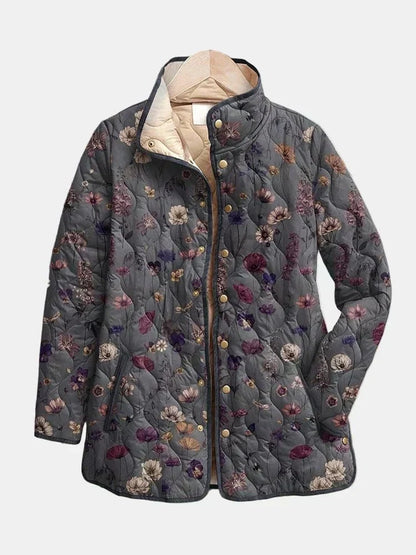 Chaqueta Acolchada Flores Secas