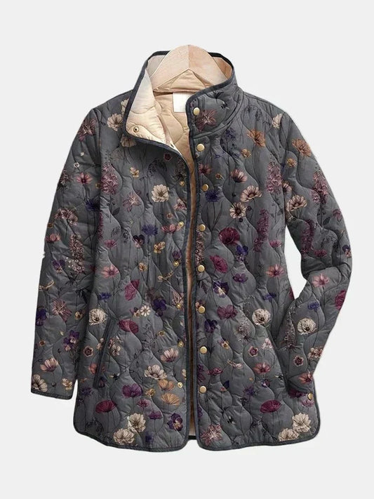 Chaqueta Acolchada Flores Secas