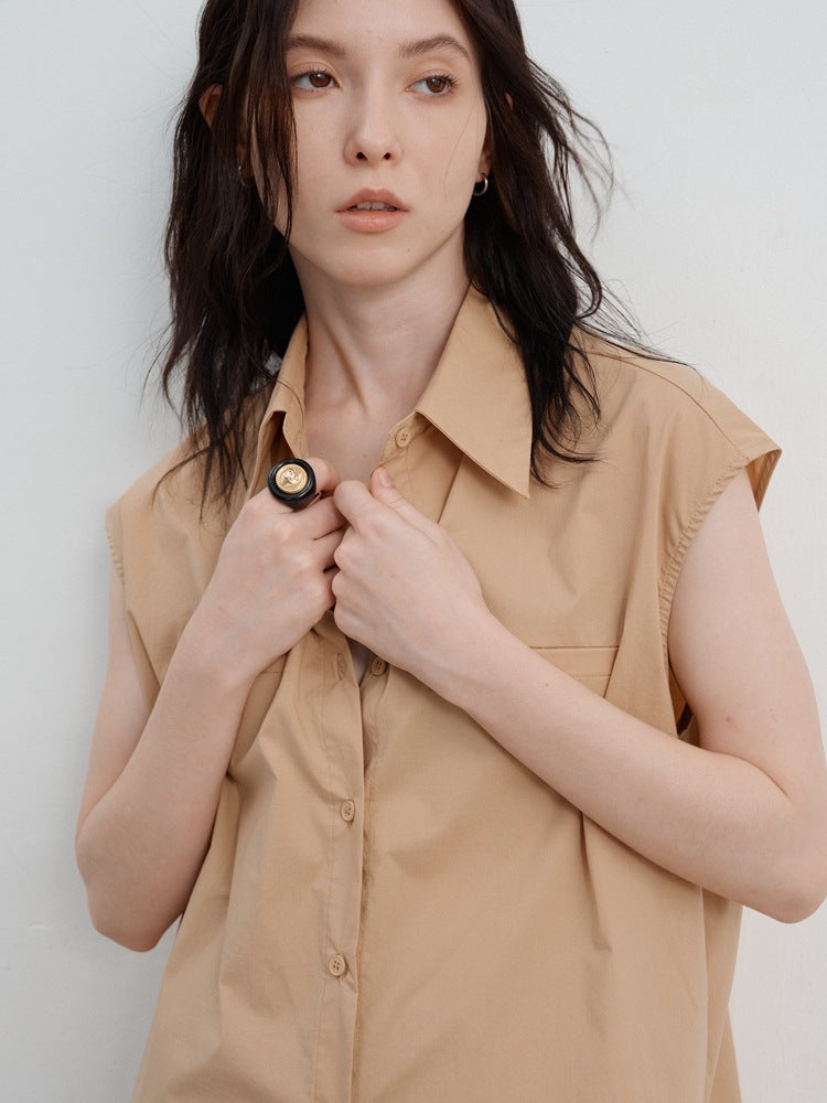 Camisa larga sin mangas elegante