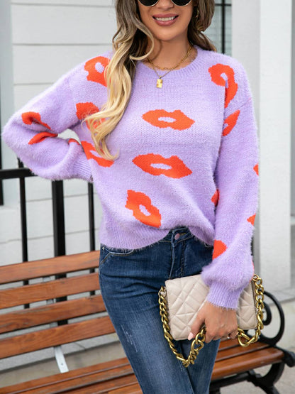 Suéter tipo jersey con cuello redondo de Lips of Love