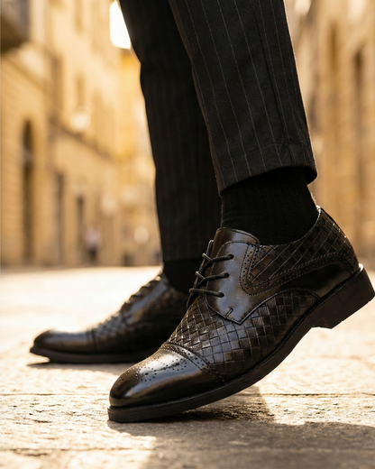 Bellville – Zapatos Oxford de Piel Trenzada