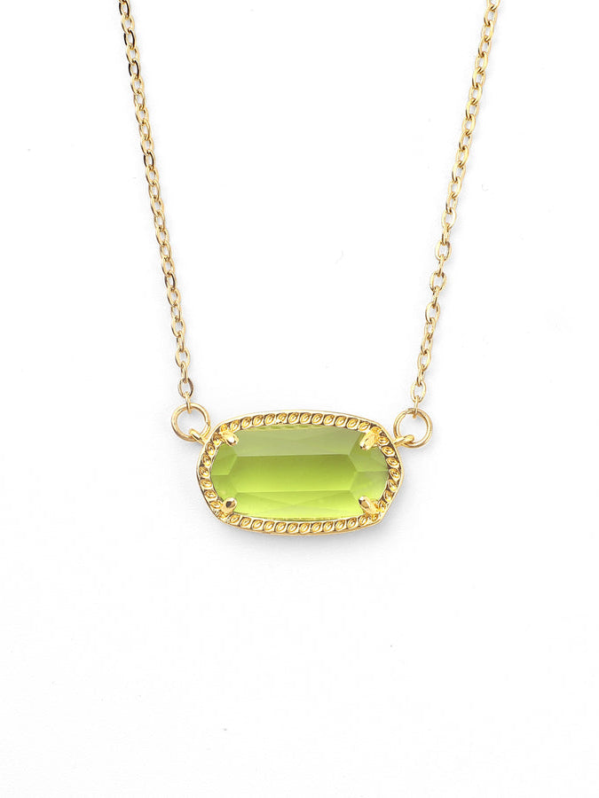 Collar con colgante de piedra de nacimiento ovalada