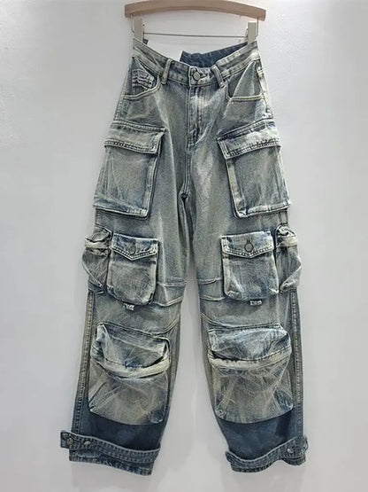 Jeans Paracaidistas Cargo Gradiente
