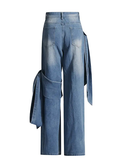 Denim lavado de cintura alta