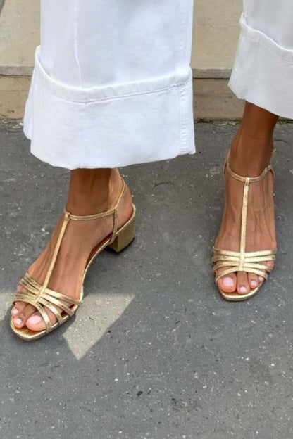 Allegra | Sandalias doradas – Elegancia para el día a día