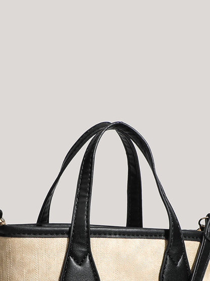 Bolso de mano oblicuo para mujer retro de otoño e invierno Bolso tipo cubo de PU
