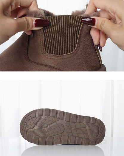 Botas de nieve de color uniforme con suela gruesa y robusta – calor, tracción y estilo en la nieve