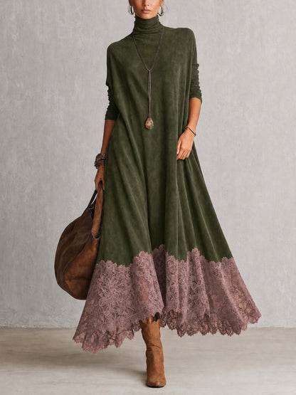 Antonella | Vestido largo vintage efecto ante