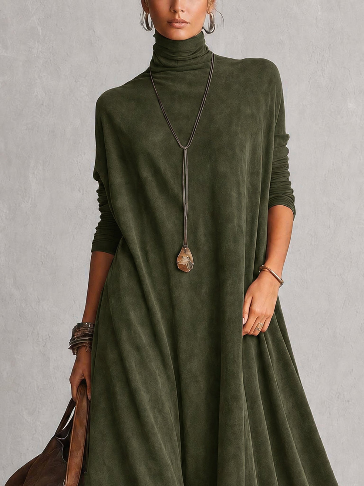Antonella | Vestido largo vintage efecto ante