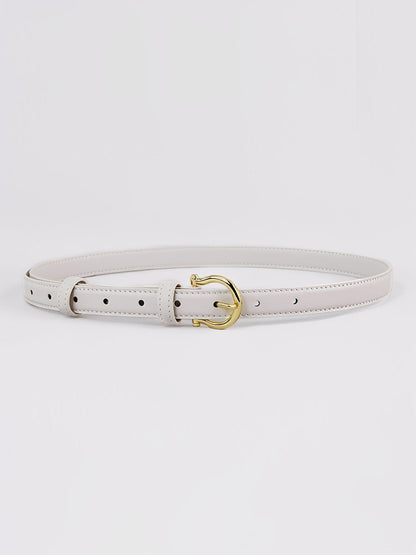 Cinturón de caballo falso de cuero sofisticado vintage para mujer