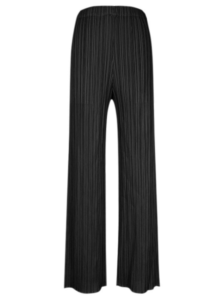 Pantalones plisados casuales de pierna ancha para mujer