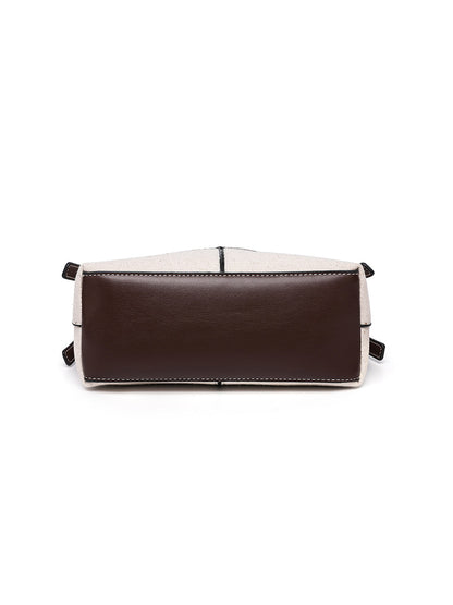 Cartera de lona cruzada para mujer con cremallera dorada
