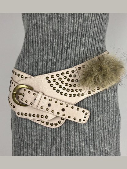 Cinturón de piel para mujer Cinturón retro versátil de cuero sintético