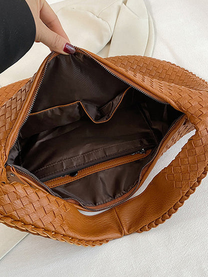 Bolso tejido de cuero de moda para mujer