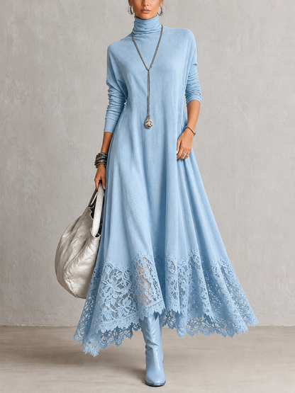 Antonella | Vestido largo vintage efecto ante