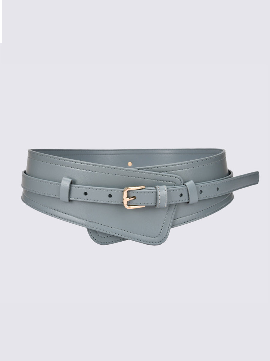 Cinturón ancho de arnés de cuero sintético de moda para mujer