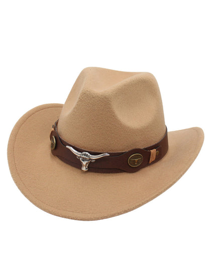 Sombrero vaquero decorativo con cabeza de toro occidental para vaquero y vaquera