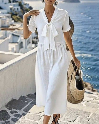 Kleid elegant kurzärmlig A-Linie