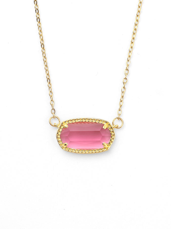 Collar con colgante de piedra de nacimiento ovalada