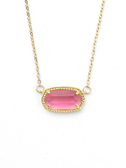 Collar con colgante de piedra de nacimiento ovalada