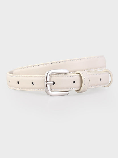 Cinturón cuadrado clásico y elegante de cuero para mujer con hebilla