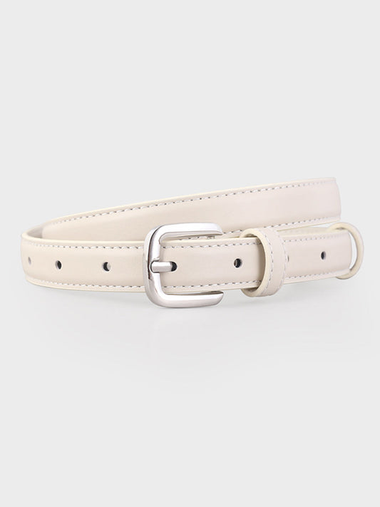 Cinturón cuadrado clásico y elegante de cuero para mujer con hebilla