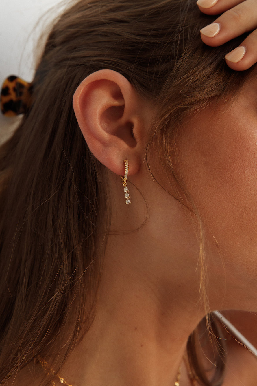Pendientes Fall In Me Bañados En Oro De 18 Quilates