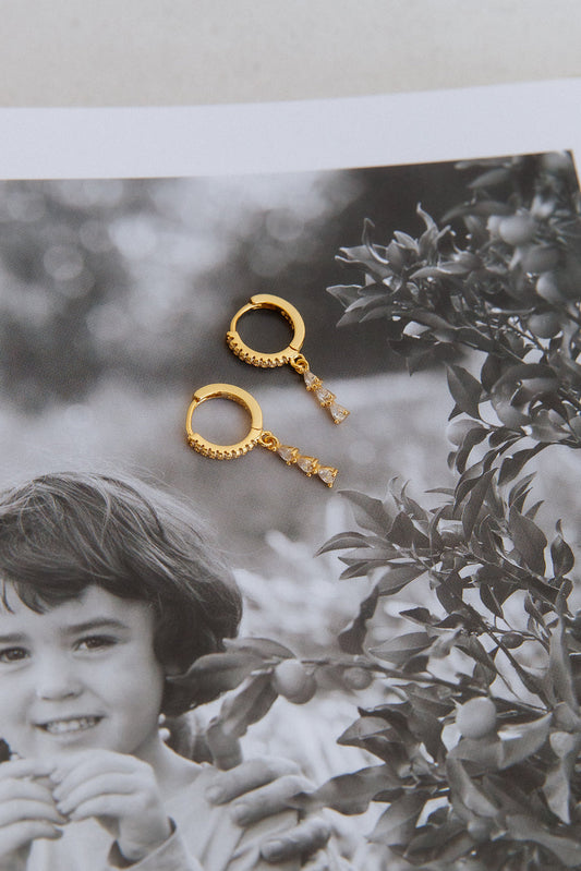 Ohrringe Fall In Me, 18 Karat vergoldet