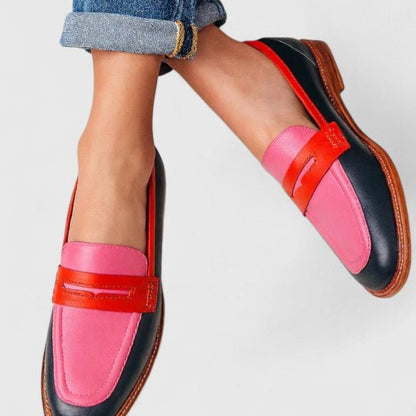 Carmen | Mocasín en rosa, rojo y negro