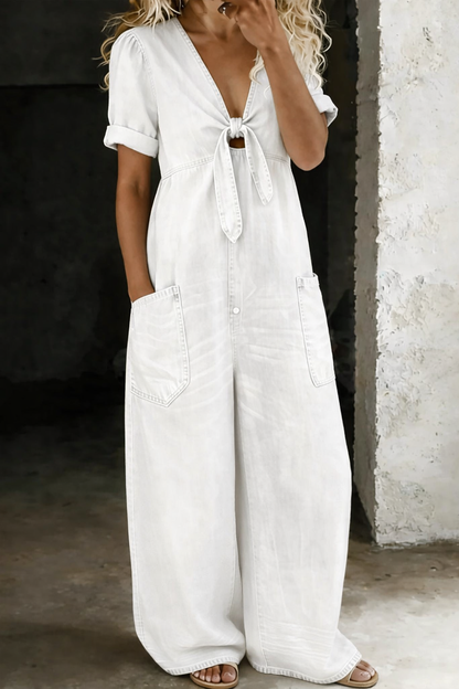 Maika | Combinaison denim col V