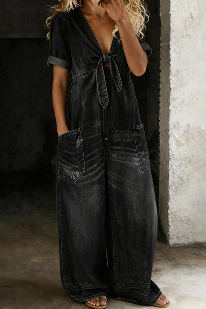 Maika | Combinaison denim col V