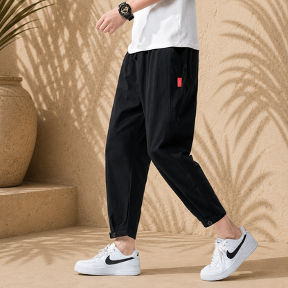 Theo - Pantalones Ajustados de Algodón