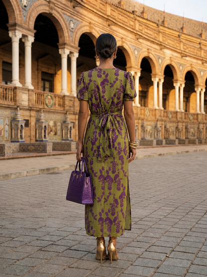 Vestido Maxi Floral de Caída Fluida y Estilo Sofisticado