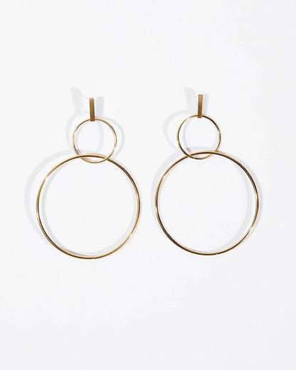 Pendientes colgantes de aro doble David