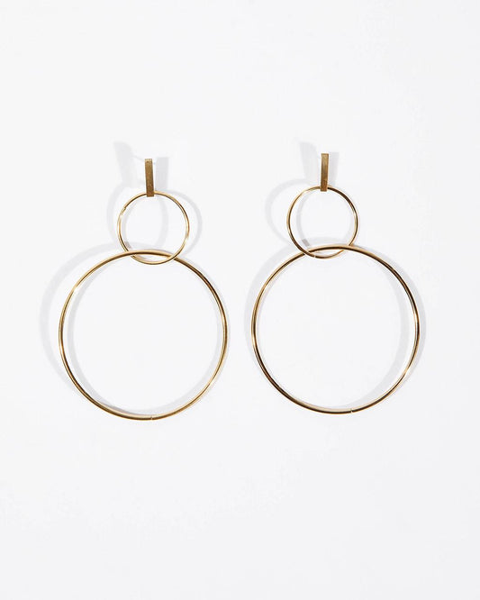 Pendientes colgantes de aro doble David