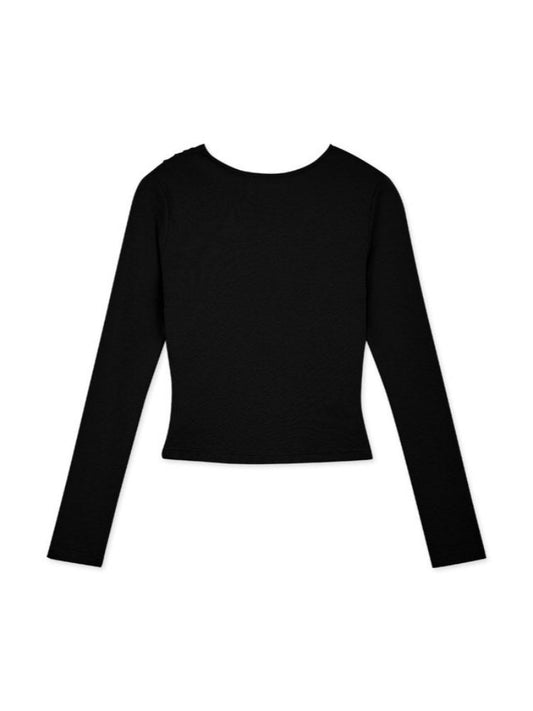 Top de punto de manga larga con lentejuelas negras y minifalda