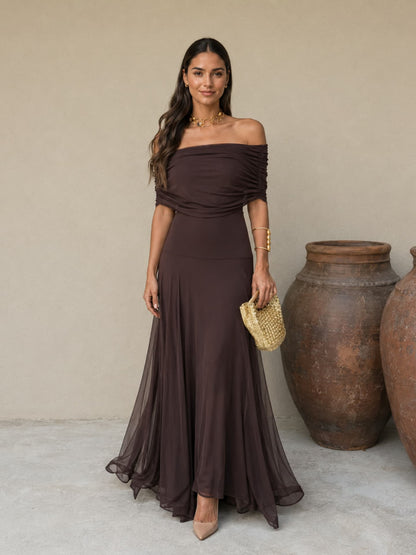 Vestido Toledo en elegante tono marrón