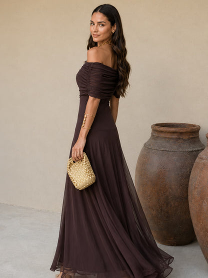 Vestido Toledo en elegante tono marrón
