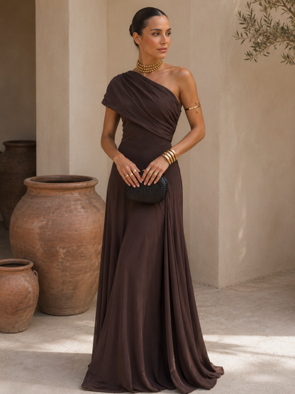 Vestido Toledo en elegante tono marrón