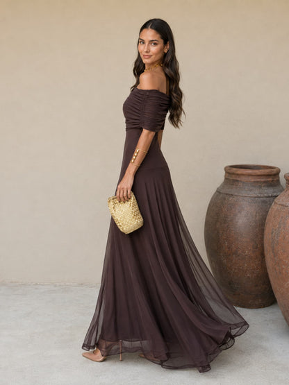 Vestido Toledo en elegante tono marrón