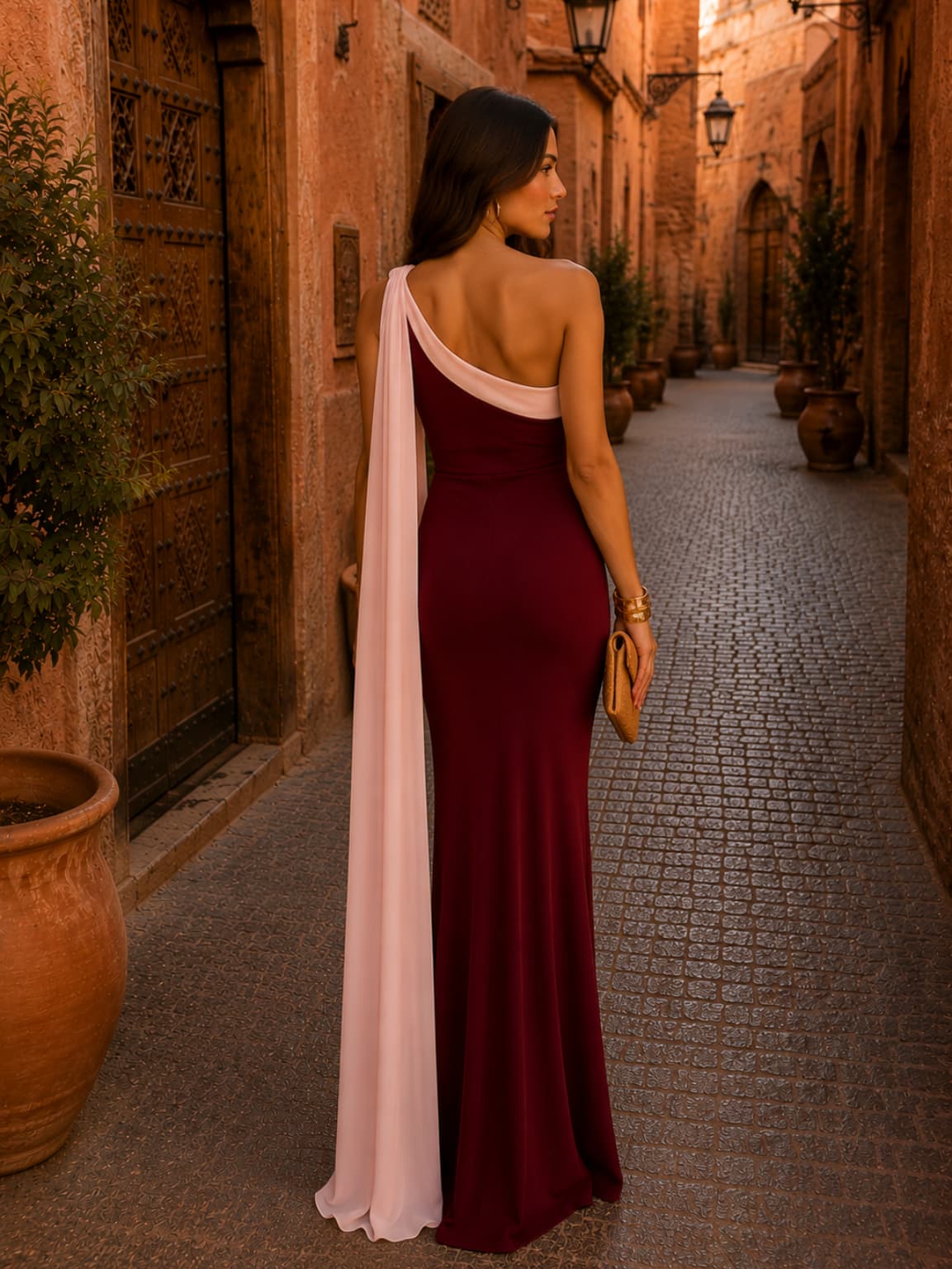 Vestido Vivian en Burdeos: elegancia atemporal para cualquier ocasión