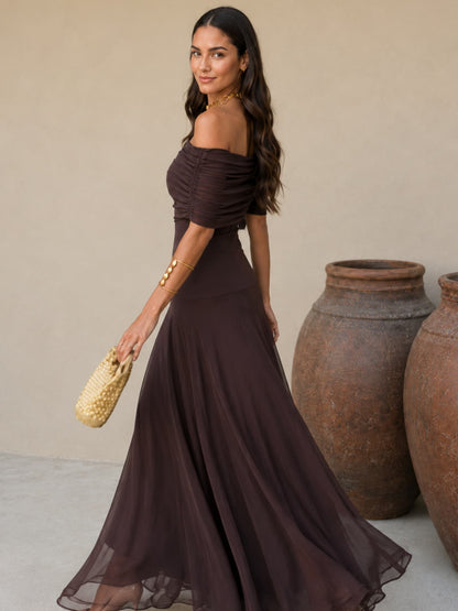 Vestido Toledo en elegante tono marrón